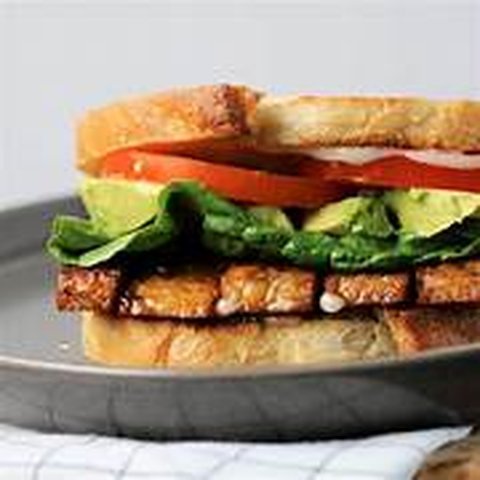 Flaky Tofu and Tomato Sandwich